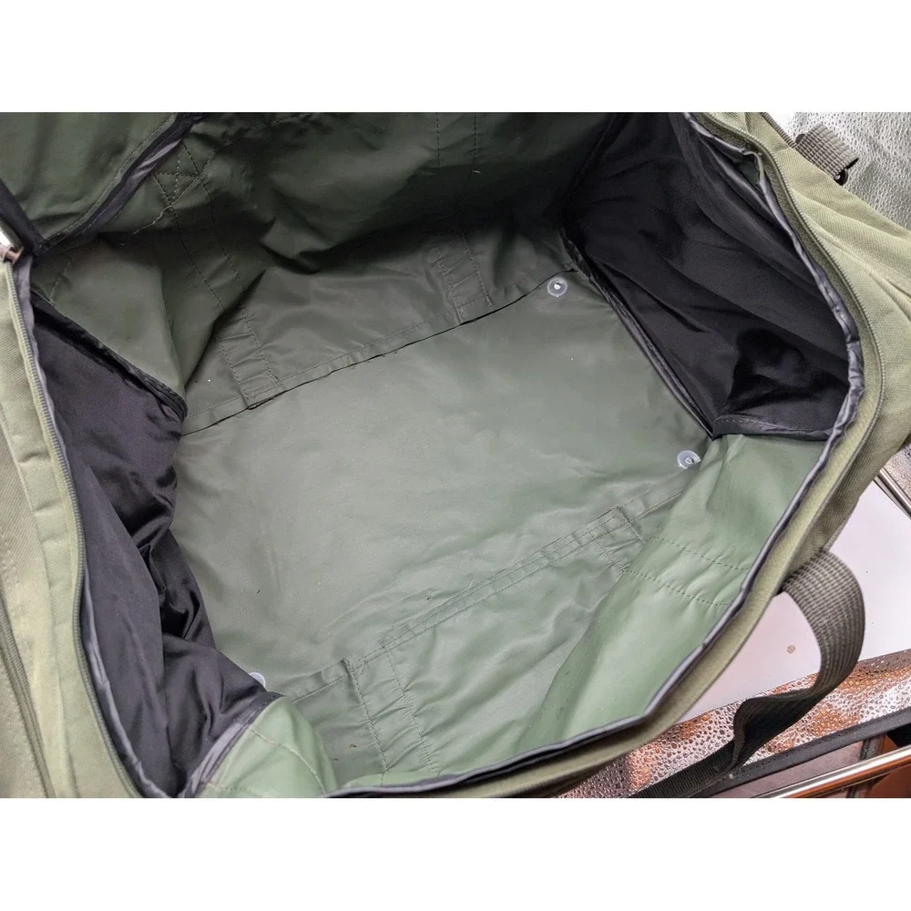 Vintage 90s JEEP Wrangler Army Green Large Duffle Bag Travel Luggage